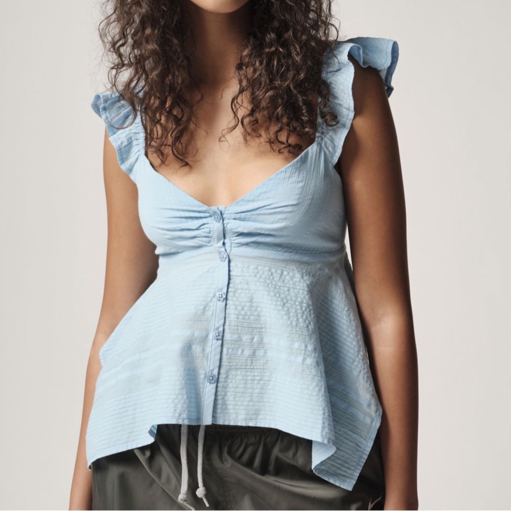 UO ciara textured babydoll top